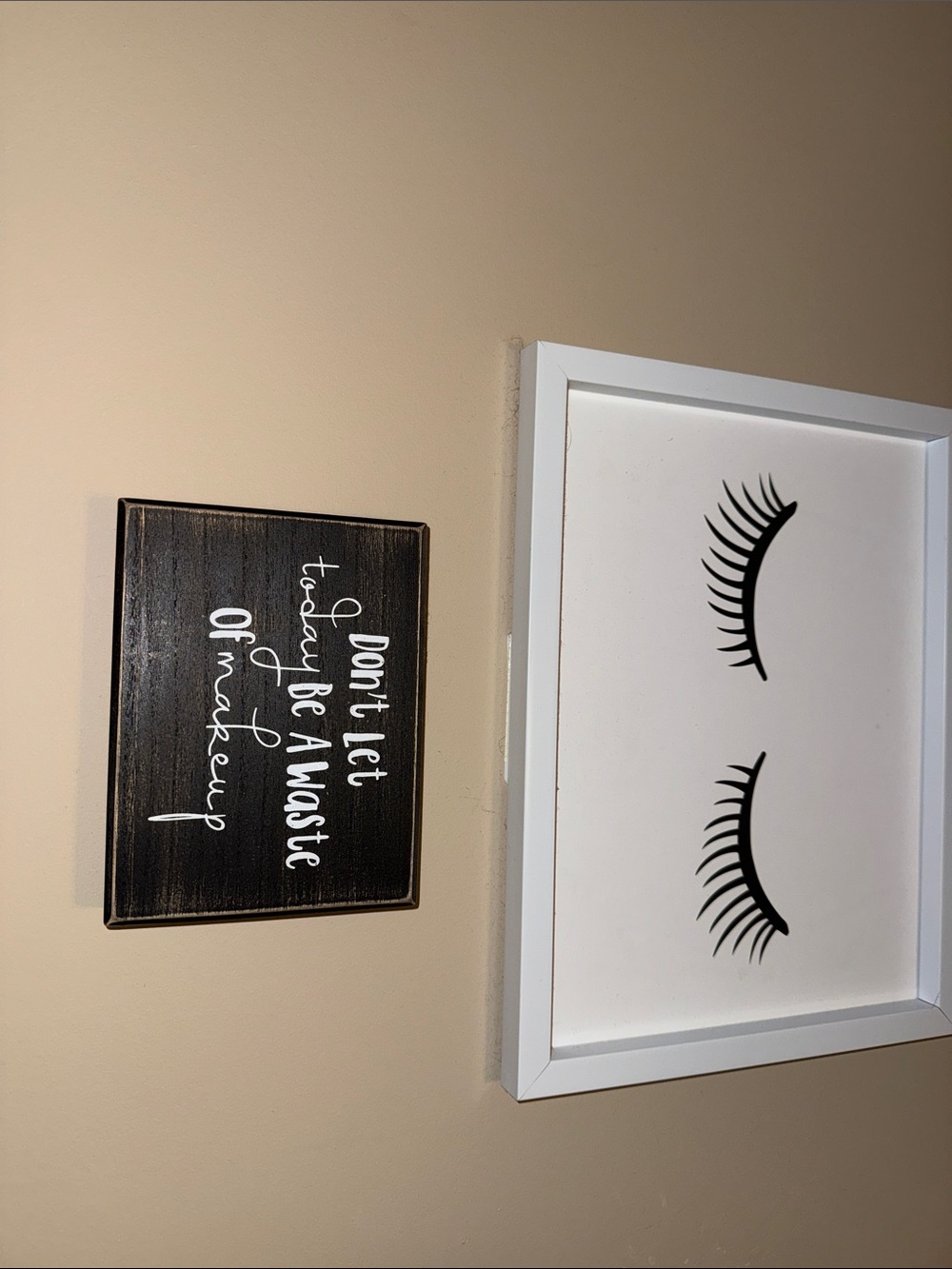Makeup Wall Art Set - Black & White Eyelash and Quote Prints